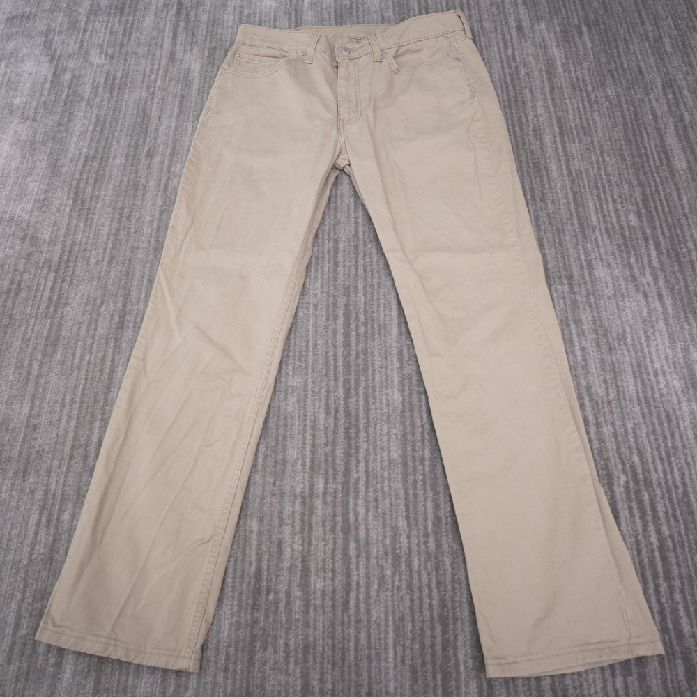 Levi's 514 Straight Fit Pants Mens 36x32 (31) Khaki Tan Cotton Twill 00514